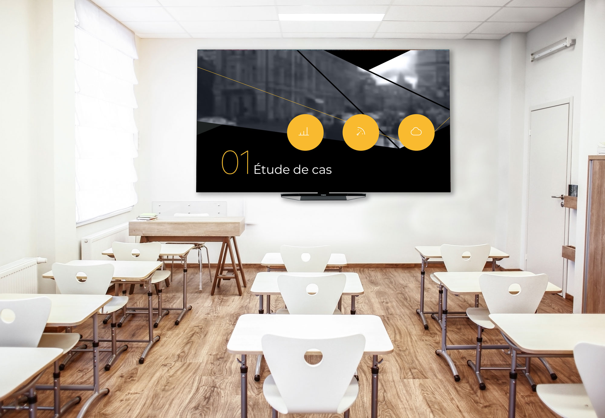 Écran géant salle de classe