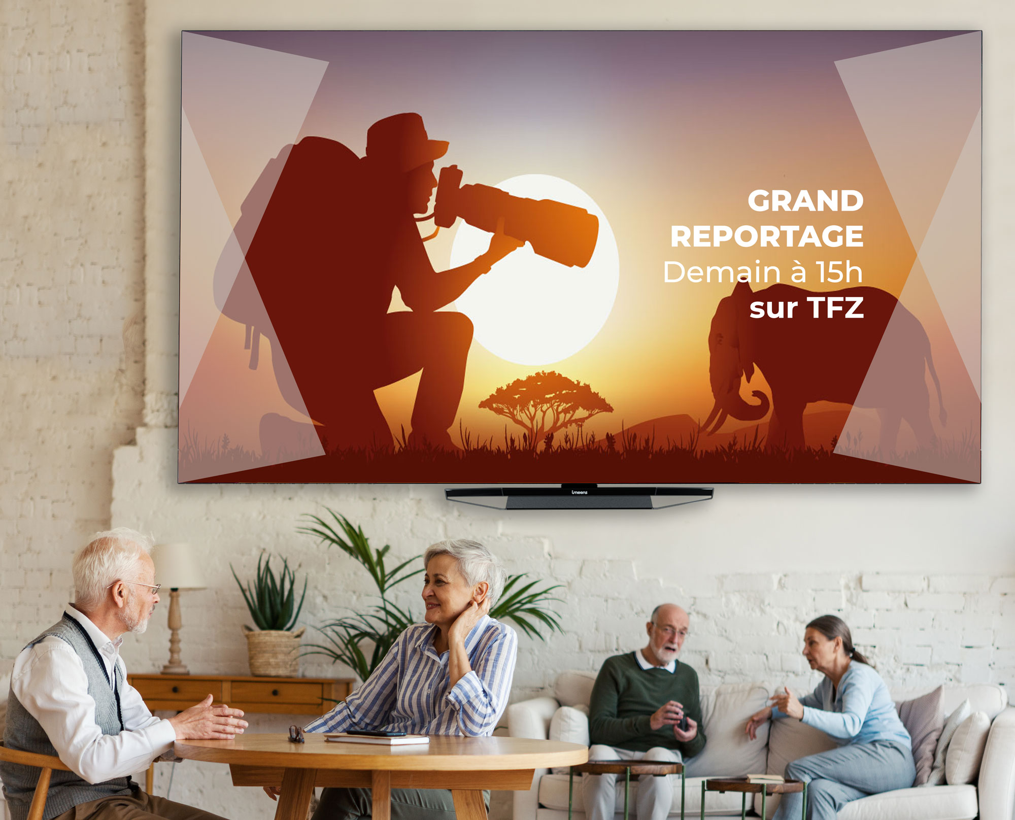 Téléviseur LED grand format résidence sénior
