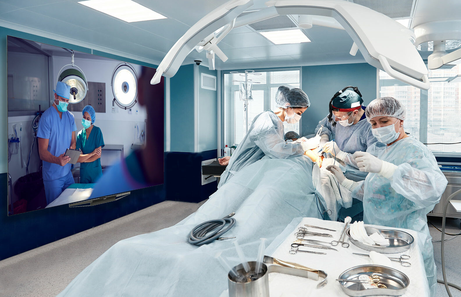 Téléviseur grand écran Bloc opératoire